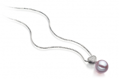 Randy Lavande 7-8mm AAAA-qualité perles d'eau douce 925/1000 Argent-pendentif en perles