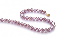 Lavande 8.5-9.5mm AAAA-qualité perles d'eau douce Rempli D'or-Collier de perles