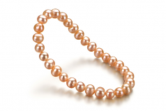 Bonheur Rose 6-7mm A-qualité perles d'eau douce -Bracelet de perles