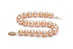 Rose 7-8mm AA-qualité perles d'eau douce Rempli D'or-Bracelet de perles