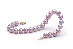 Lavande 7-8mm AA-qualité perles d'eau douce -Bracelet de perles