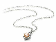 Vera Rose 6-7mm AA-qualité perles d'eau douce Blanc Bronze-pendentif en perles