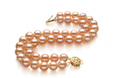 Maxima Rose 7-8mm AA-qualité perles d'eau douce Rempli D'or-Bracelet de perles
