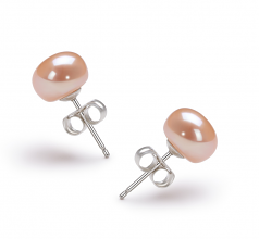 Rose 7-8mm AA-qualité perles d'eau douce-Boucles d'oreilles en perles