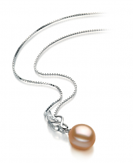 Naomi Rose 9-10mm AA-qualité perles d'eau douce 925/1000 Argent-pendentif en perles
