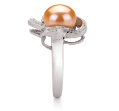 Fiona Rose 9-10mm AA-qualité perles d'eau douce 925/1000 Argent-Bague perles