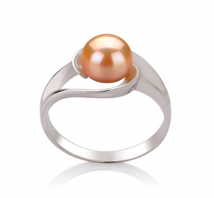 Claire Rose 6-7mm AAA-qualité perles d'eau douce 925/1000 Argent-Bague perles