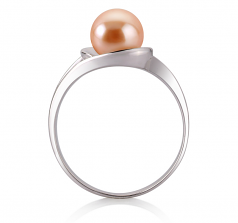 Claire Rose 6-7mm AAA-qualité perles d'eau douce 925/1000 Argent-Bague perles