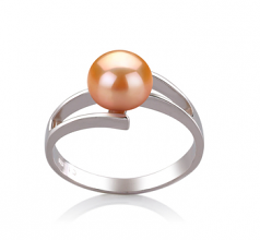 Jenna Rose 7-8mm AAA-qualité perles d'eau douce 925/1000 Argent-Bague perles