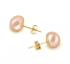 Rose 8-9mm AAA-qualité perles d'eau douce-Boucles d'oreilles en perles