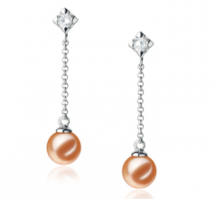 Ingrid Rose 6-7mm AAAA-qualité perles d'eau douce 925/1000 Argent-Boucles d'oreilles en perles