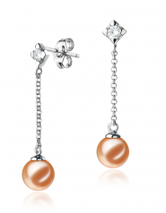 Ingrid Rose 6-7mm AAAA-qualité perles d'eau douce 925/1000 Argent-Boucles d'oreilles en perles