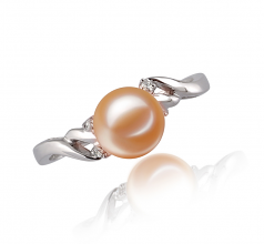 Andrea Rose 6-7mm AAAA-qualité perles d'eau douce 585/1000 Or Blanc-Bague perles