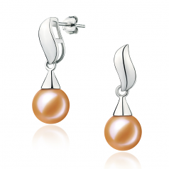 Edith Rose 7-8mm AAAA-qualité perles d'eau douce 925/1000 Argent-Boucles d'oreilles en perles