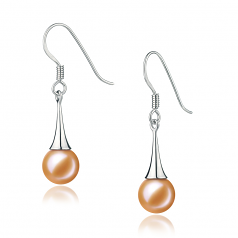 Sandra Rose 7-8mm AAAA-qualité perles d'eau douce 925/1000 Argent-Boucles d'oreilles en perles