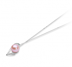 Carlin Rose 7-8mm AAAA-qualité perles d'eau douce 585/1000 Or Blanc-pendentif en perles