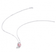 Carlin Rose 7-8mm AAAA-qualité perles d'eau douce 585/1000 Or Blanc-pendentif en perles