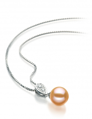 Daria Rose 7-8mm AAAA-qualité perles d'eau douce 925/1000 Argent-pendentif en perles