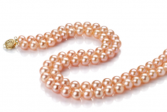 Jamilia Rose 7-8mm AA-qualité perles d'eau douce Rempli D'or-Collier de perles