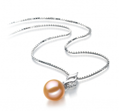 Zalina Rose 7-8mm AAAA-qualité perles d'eau douce 925/1000 Argent-pendentif en perles