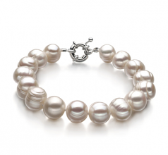 Unique Blanc 10-11mm A-qualité perles d'eau douce -Bracelet de perles
