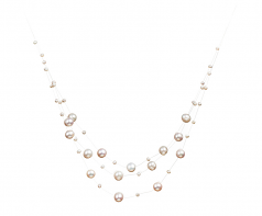 Marie Blanc 3-9mm A-qualité perles d'eau douce -Collier de perles