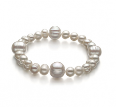 Irina Blanc 6-11mm A-qualité perles d'eau douce -Bracelet de perles