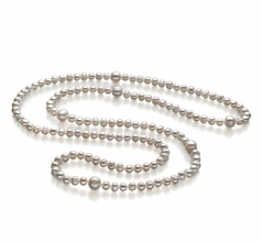 Chloe Blanc 6-11mm A-qualité perles d'eau douce -Collier de perles