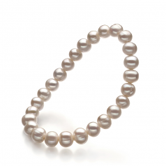 Bliss Blanc 6-7mm A-qualité perles d'eau douce -Bracelet de perles