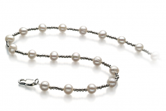 Atina Blanc 6-7mm A-qualité perles d'eau douce -Collier de perles