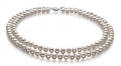 Juliane Blanc 6-7mm A-qualité perles d'eau douce 925/1000 Argent-un set en perles