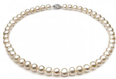 Unique Blanc 7-8mm A-qualité perles d'eau douce 925/1000 Argent-Collier de perles