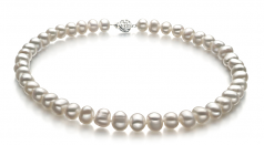 Kaitlyn Blanc 8-9mm A-qualité perles d'eau douce 925/1000 Argent-un set en perles