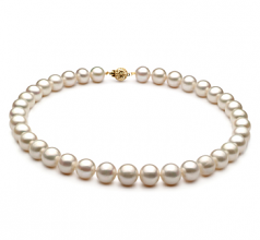 Blanc 10-11mm AA-qualité perles d'eau douce -Collier de perles