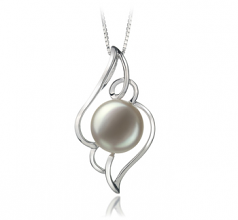 Hannah Blanc 12-13mm AA-qualité perles d'eau douce 925/1000 Argent-pendentif en perles