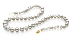 Blanc 4-10mm AAA-qualité perles d'eau douce Rempli D'or-Collier de perles