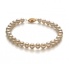 Blanc 5-5.5mm AA-qualité perles d'eau douce -Bracelet de perles
