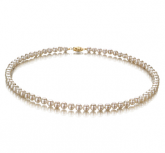 Blanc 5-5.5mm AA-qualité perles d'eau douce Rempli D'or-Collier de perles