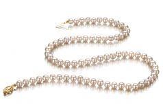 Blanc 5-5.5mm AA-qualité perles d'eau douce Rempli D'or-Collier de perles