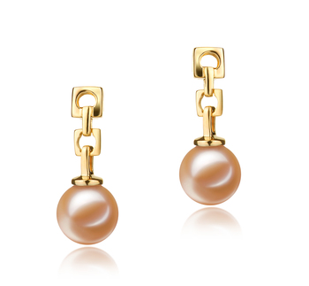 Anya Rose 6-7mm AAAA-qualité perles d'eau douce 585/1000 Or Jaune-Boucles d'oreilles en perles