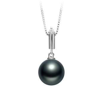 Aoife Noir 10-11mm AAA-qualité de Tahiti 925/1000 Argent-pendentif en perles