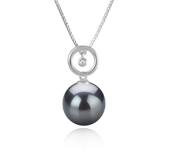 Aurora Noir 11-12mm AAA-qualité de Tahiti 925/1000 Argent-pendentif en perles