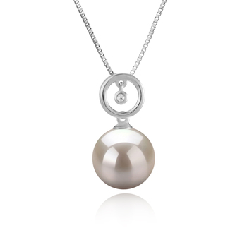 Aurora Blanc 10-11mm AAAA-qualité perles d'eau douce 925/1000 Argent-pendentif en perles