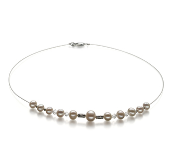 Bertha Blanc 6-10mm A-qualité perles d'eau douce -Collier de perles Bertha Blanc 6-10mm A-qualité perles d'eau douce -Collier de perles