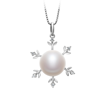 Mohamed Blanc 12-13mm AA-qualité perles d'eau douce 925/1000 Argent-pendentif en perles