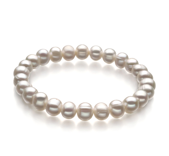 Bliss Blanc 6-7mm A-qualité perles d'eau douce -Bracelet de perles