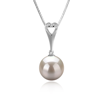 Bunny Blanc 10-11mm AAAA-qualité perles d'eau douce 925/1000 Argent-pendentif en perles