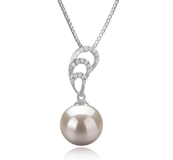 Camille Blanc 10-11mm AAAA-qualité perles d'eau douce 925/1000 Argent-pendentif en perles