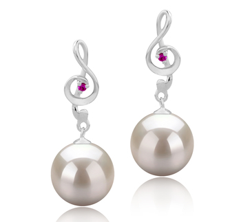 Cheryl Blanc 9-10mm AAAA-qualité perles d'eau douce 925/1000 Argent-Boucles d'oreilles en perles