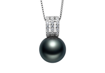 Colette Noir 12-13mm AAA-qualité de Tahiti 925/1000 Argent-pendentif en perles